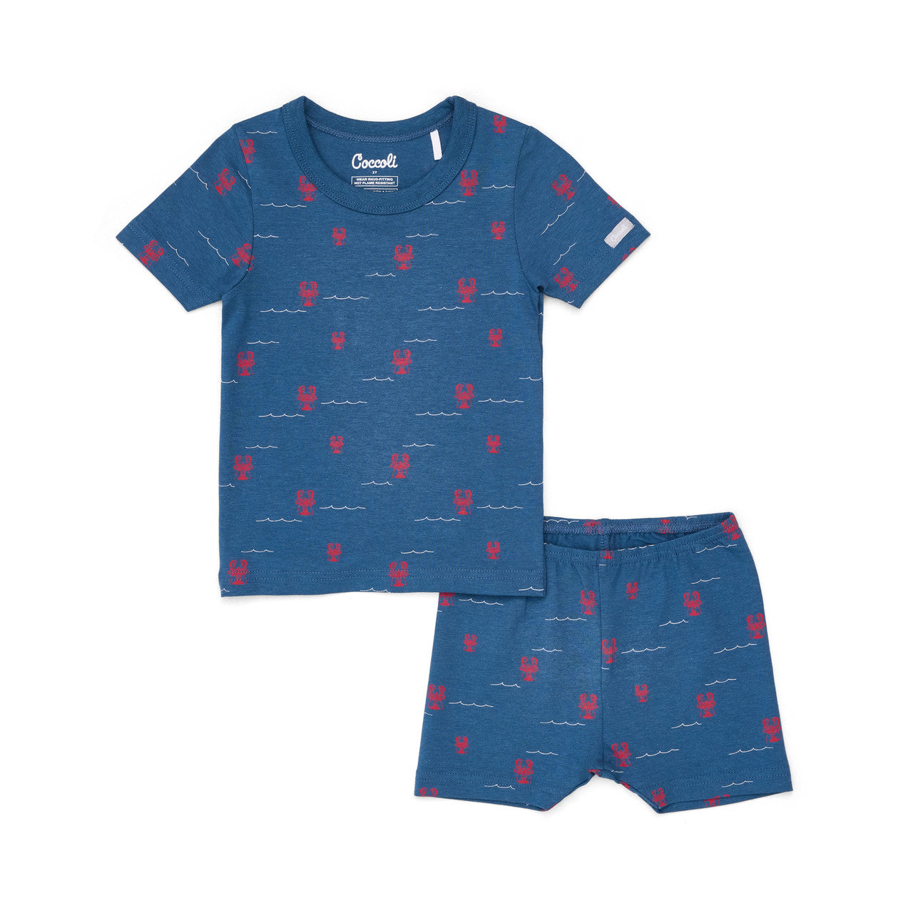 Coccoli 2 Piece Modal Summer Pj Set in Lobsters on Majolica