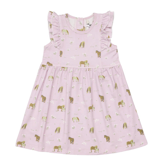 Coccoli Modal Dress in Horses on Orchid