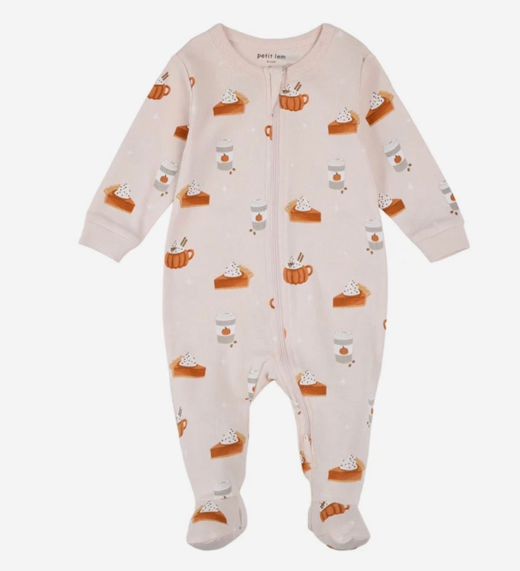 Petit Lem Footed Sleeper in Pumpkin Spice