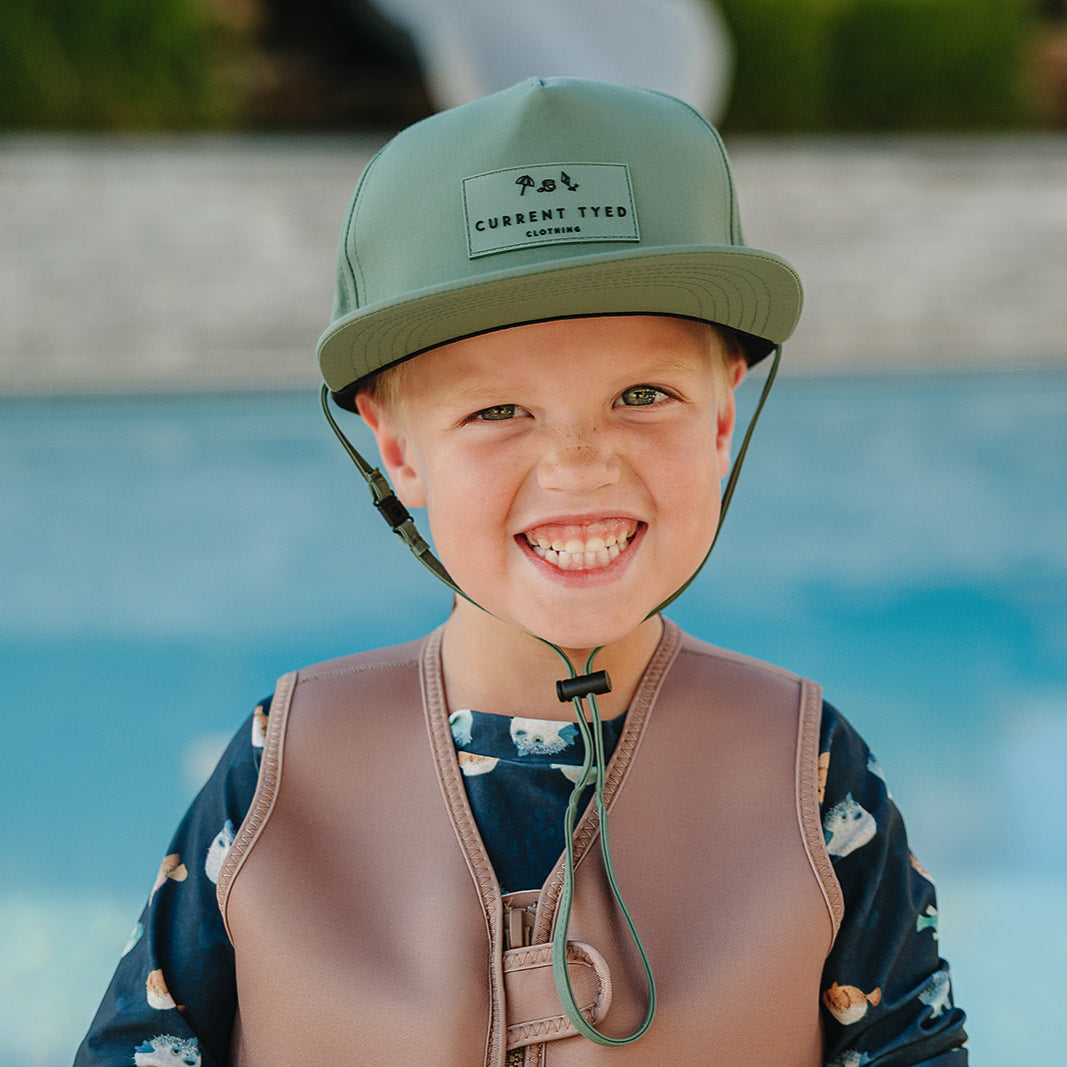 Current Tyed Classic Waterproof Snapback Hat in Pine