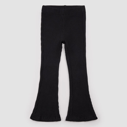 Miles the Label Flared Rib Leggings in Black