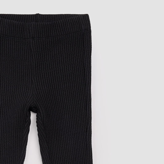 Miles the Label Flared Rib Leggings in Black