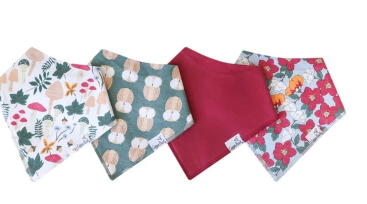Copper Pearl 4 Pack Bandana Bibs in “Ivy”