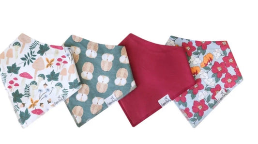 Copper Pearl 4 Pack Bandana Bibs in “Ivy”