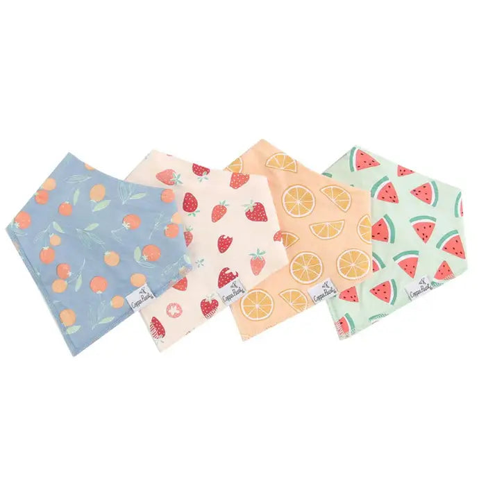 Copper Pearl 4 Pack Bandana Bibs in “Clementine”