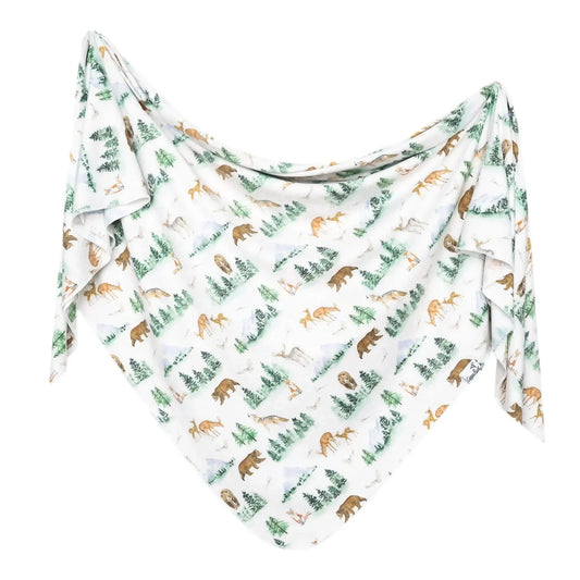 Copper Pearl Knit Swaddle Blanket in “Greyson”