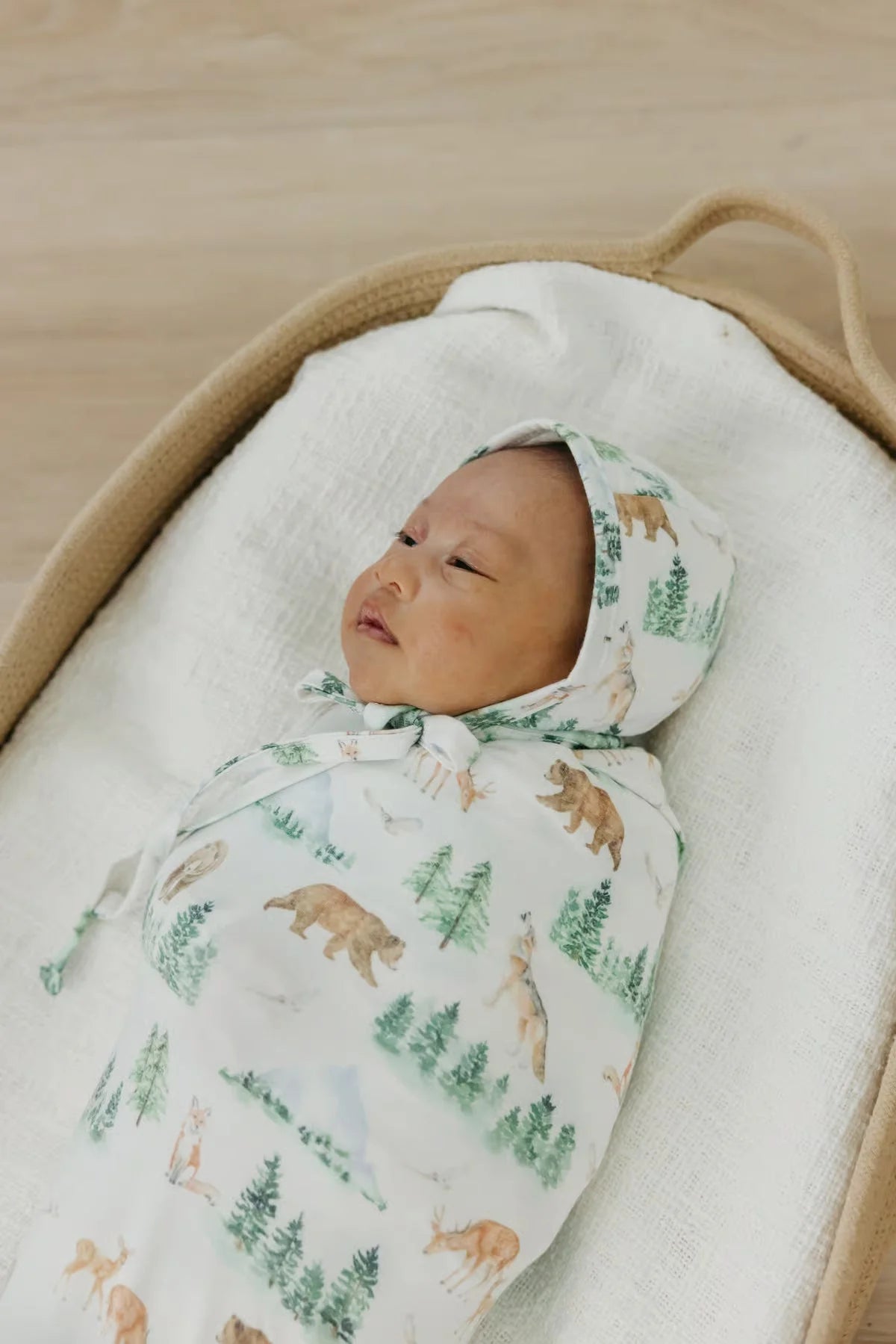 Copper Pearl Knit Swaddle Blanket in “Greyson”