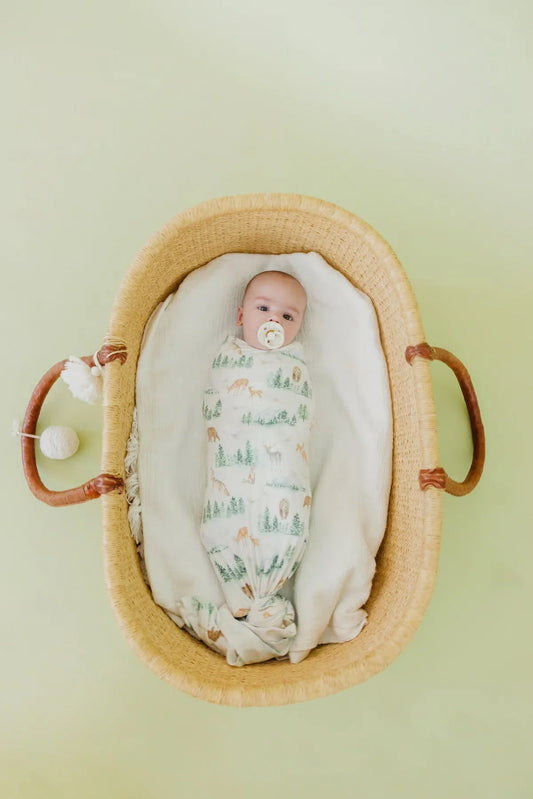 Copper Pearl Knit Swaddle Blanket in “Greyson”