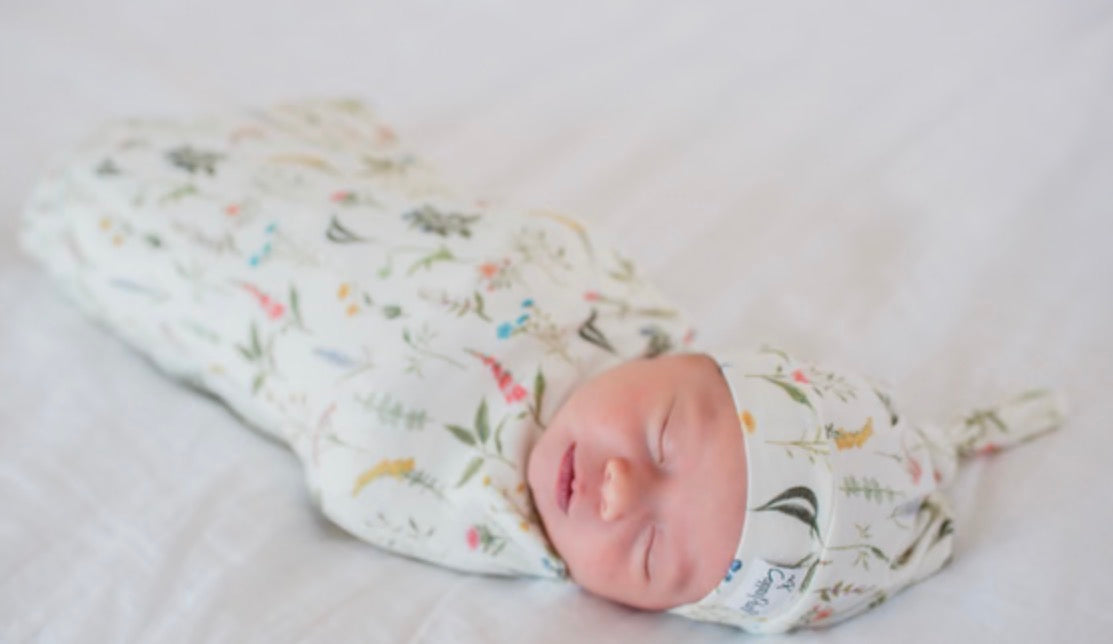 Copper Pearl Knit Swaddle Blanket in “Aspen”