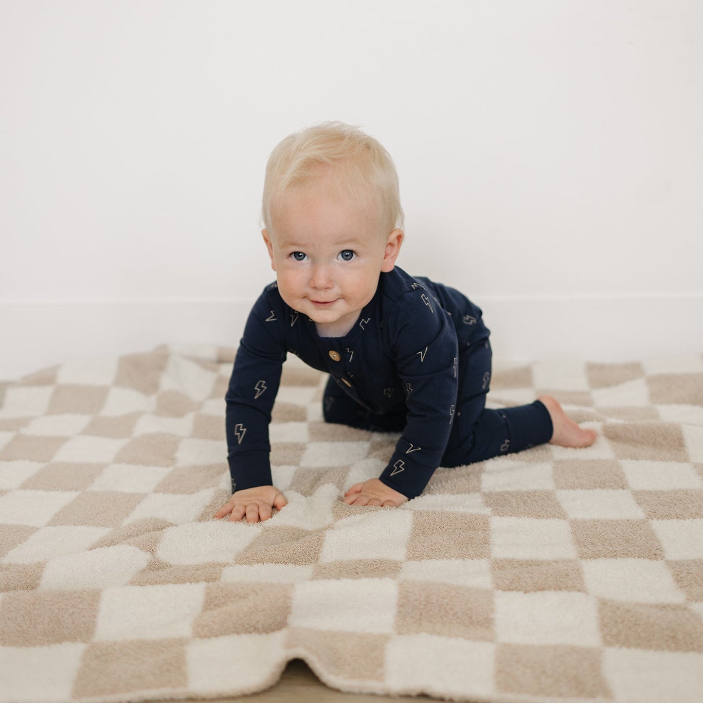 Mebie Baby Lightening Bolt Button Romper
