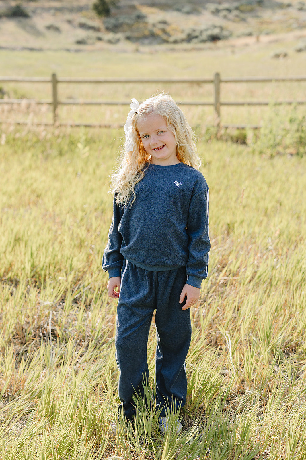 Mebie Baby Terry Cloth Track Set in Navy