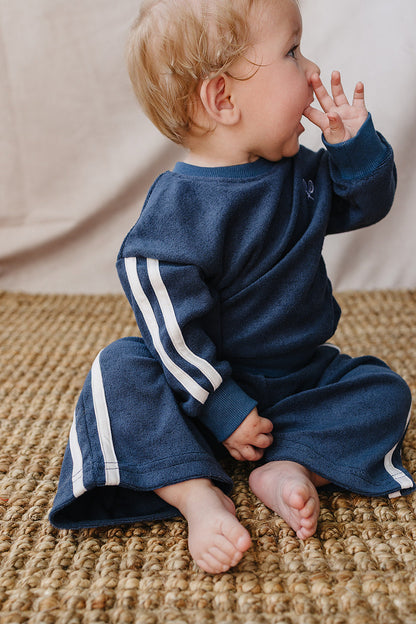 Mebie Baby Terry Cloth Track Set in Navy