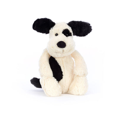 Jellycat Bashful Rufferty Black & Cream Puppy