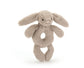 Jellycat Bashful Bunny Ring Rattle in Beige