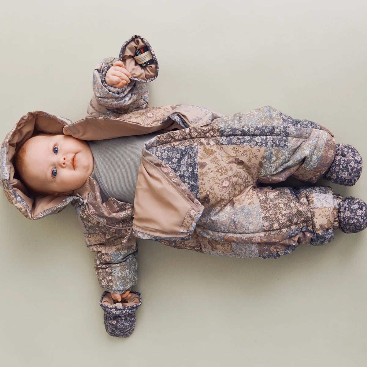 Wheat Edem Puffer Suit in Patchwork Flowers