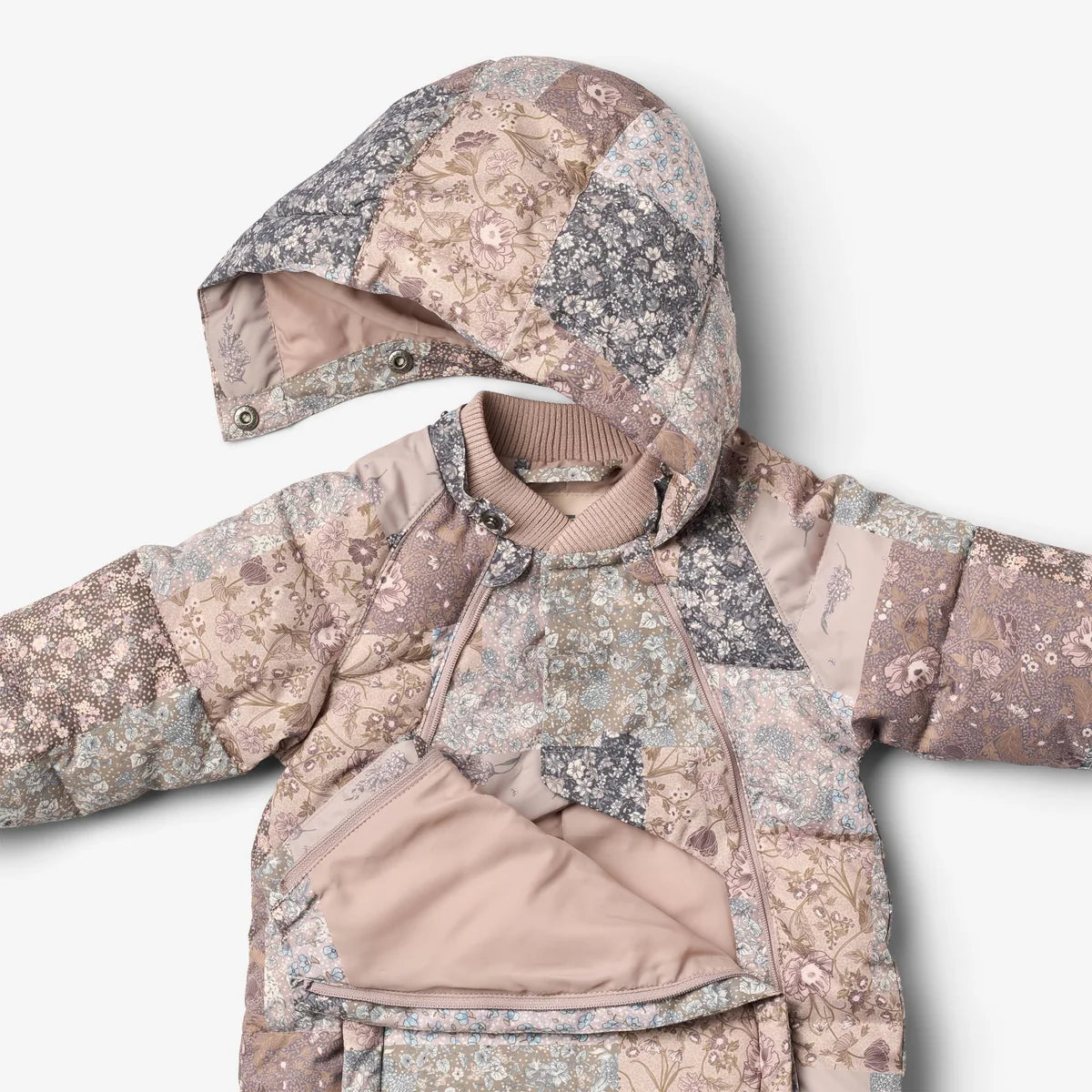Wheat Edem Puffer Suit in Patchwork Flowers