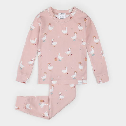 Petit Lem 2 Piece Pj Set in Dress Up Primrose Duck