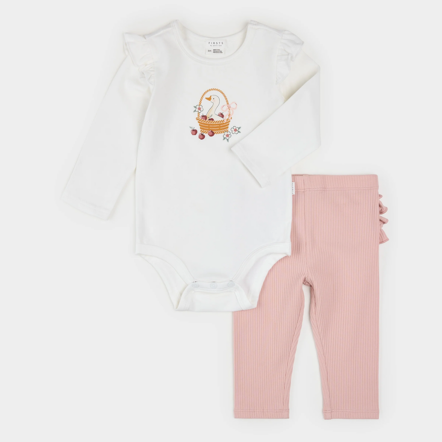 Petit Lem 2 Piece Bodysuit Set in Dress Up Duck