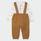 Petit Lem Quilted Overall Set in Amber Fox
