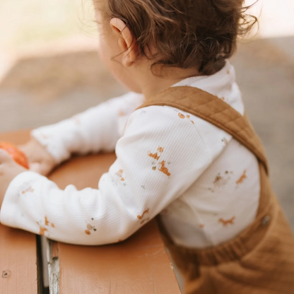 Petit Lem Quilted Overall Set in Amber Fox