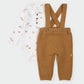 Petit Lem Quilted Overall Set in Amber Fox