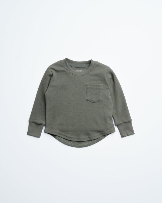 Little Bipsy Waffle Top in Green