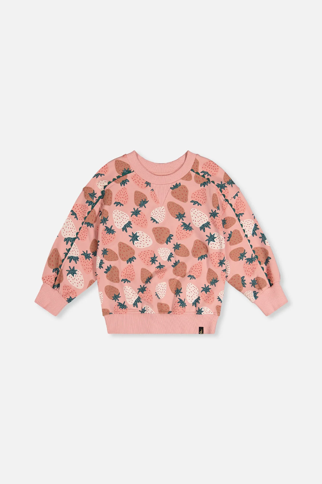 Deux Par Deux Sweatshirt in Strawberry