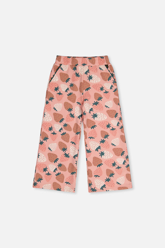 Deux Par Deux Wide Leg Sweatpant in Strawberry