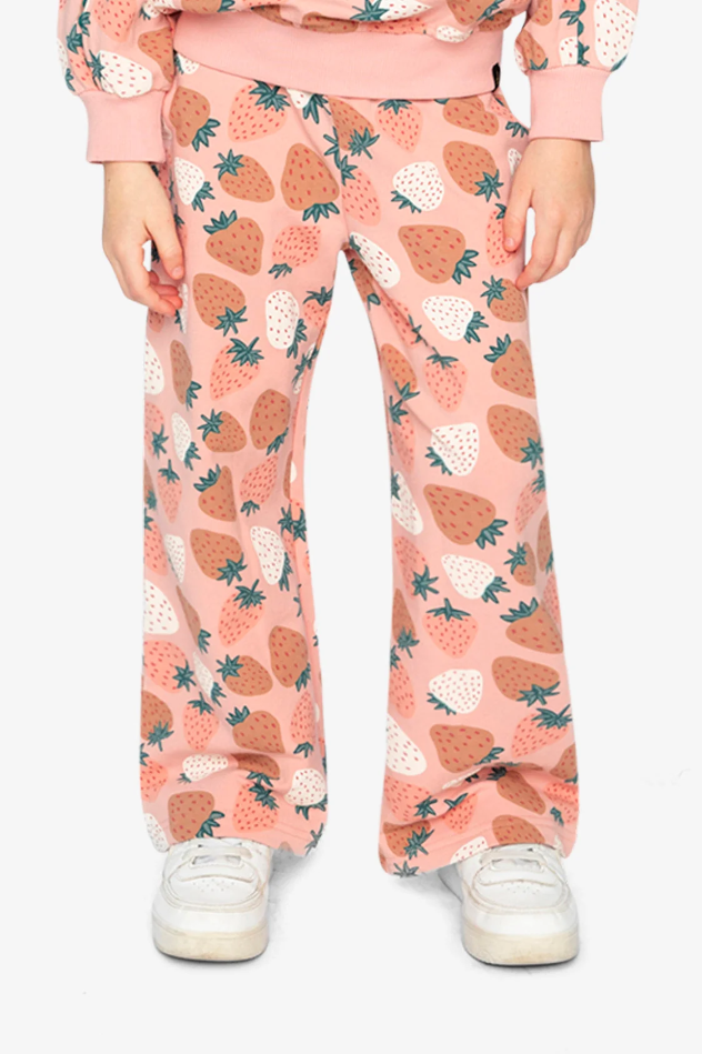 Deux Par Deux Wide Leg Sweatpant in Strawberry