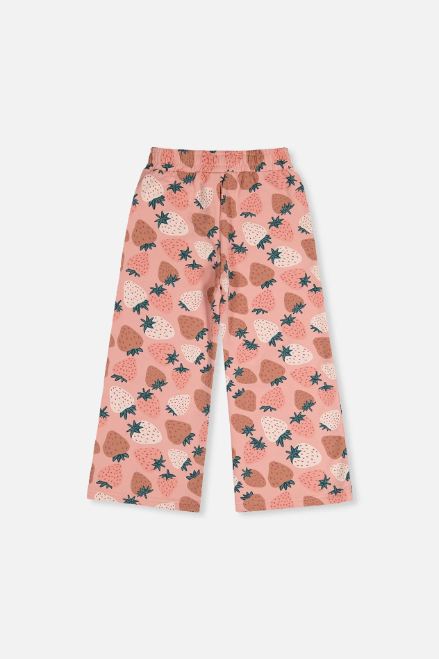 Deux Par Deux Wide Leg Sweatpant in Strawberry