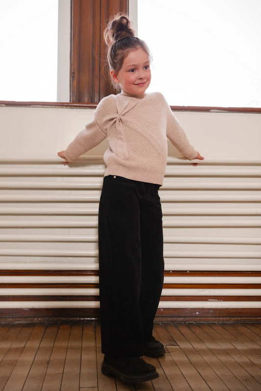 Deux Par Deux Sweater with Bow