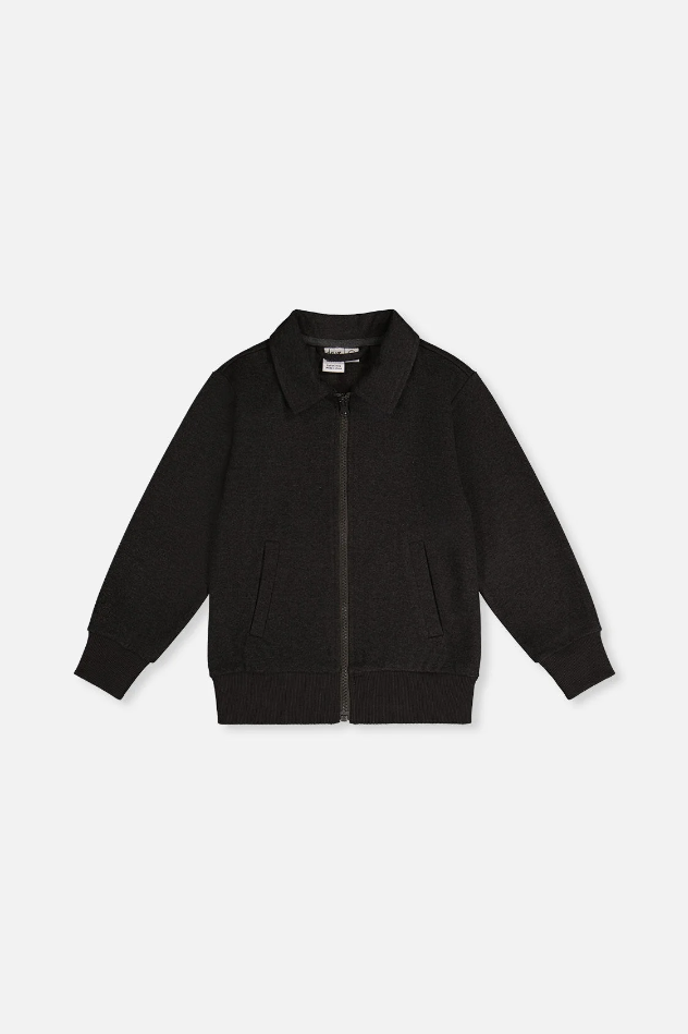 Deux Par Deux Front Zip Jacket in Black