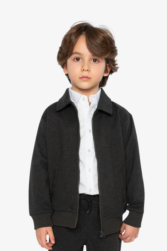 Deux Par Deux Front Zip Jacket in Black