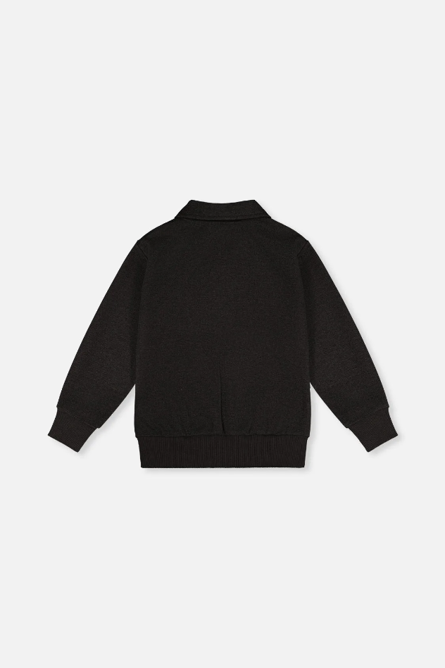 Deux Par Deux Front Zip Jacket in Black