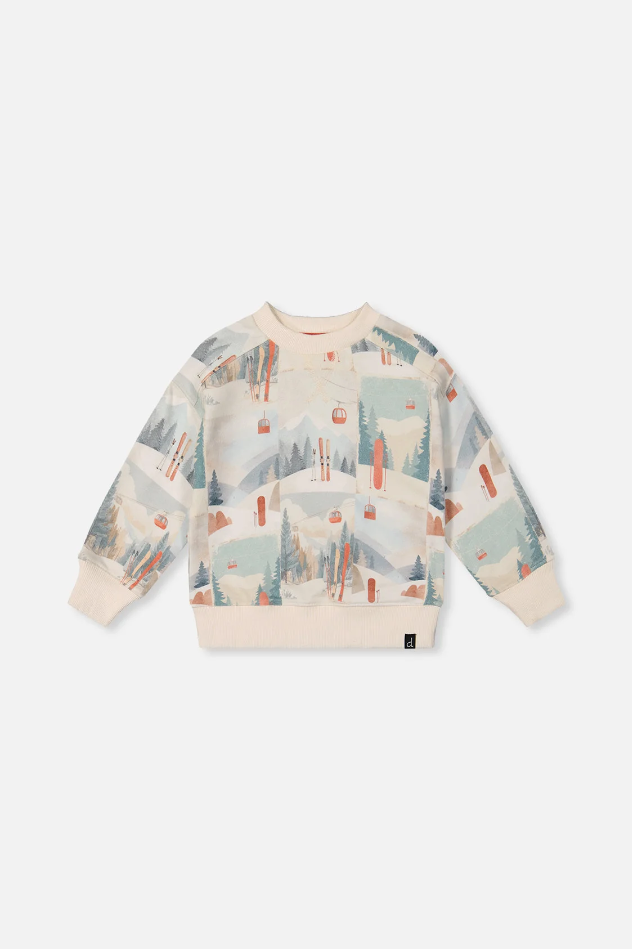 Deux Par Deux Fleece Sweatshirt in Vintage Ski