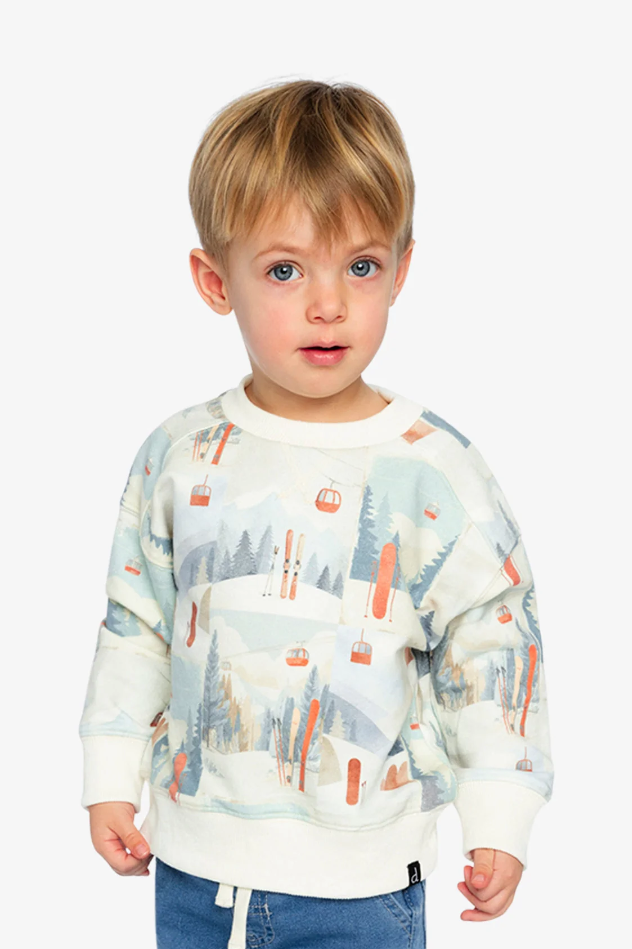 Deux Par Deux Fleece Sweatshirt in Vintage Ski
