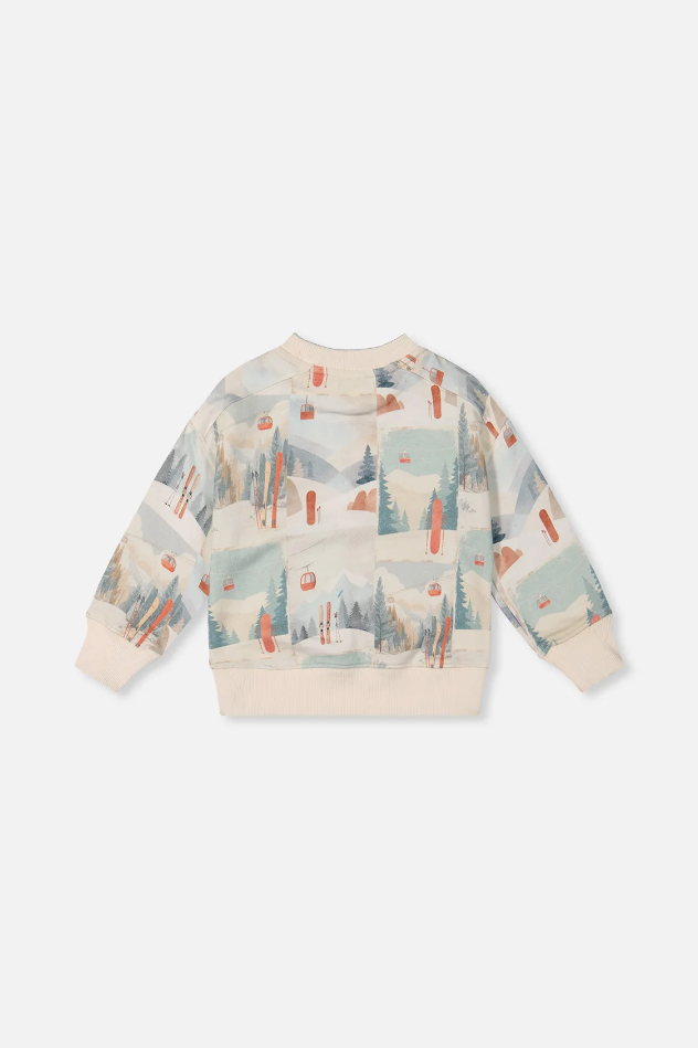 Deux Par Deux Fleece Sweatshirt in Vintage Ski
