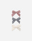 Quincy Mae Bow with Clip Set of 3 - Natural/Mulberry/Slate