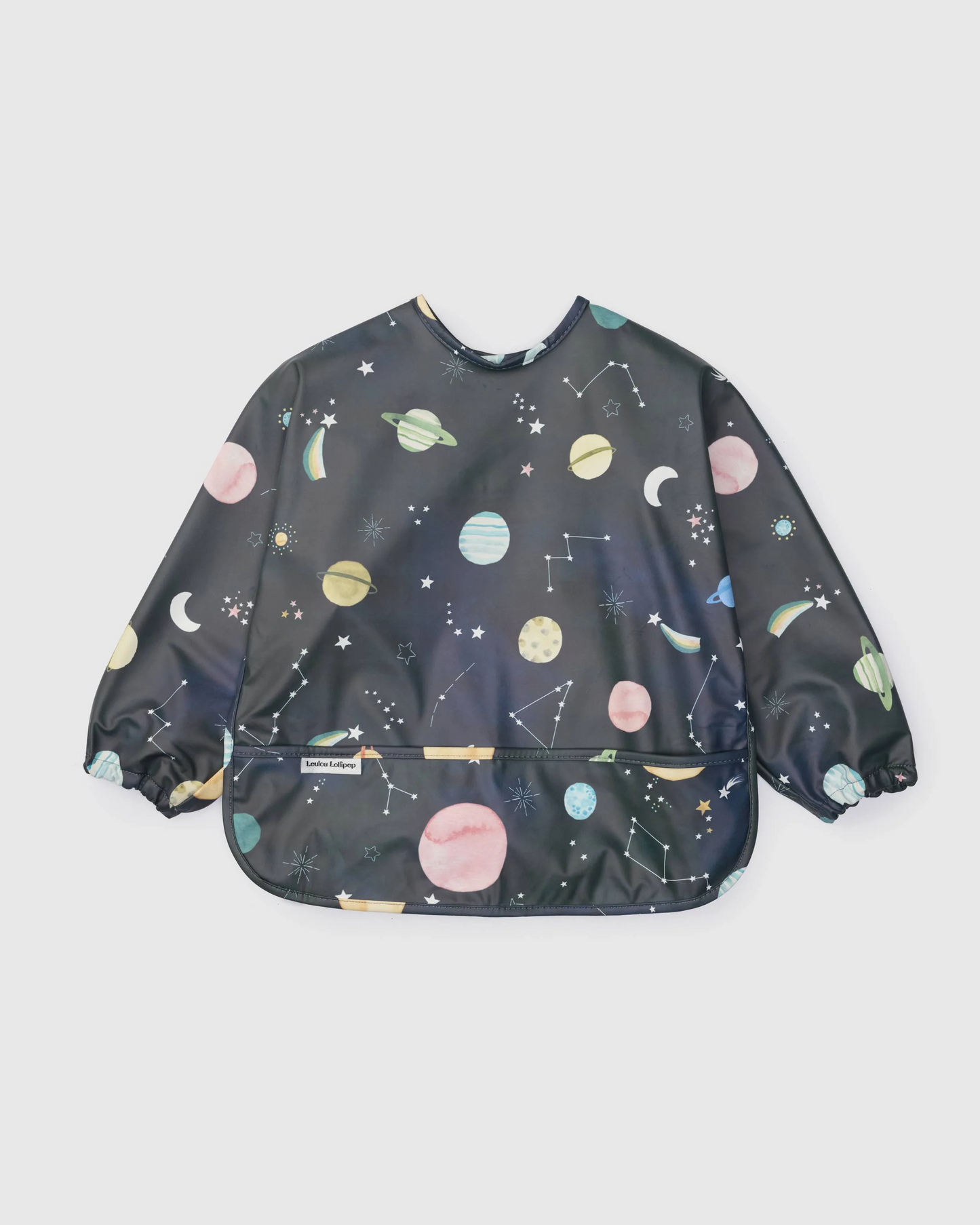 LouLou Lollipop Long Sleeve Bib in Planets
