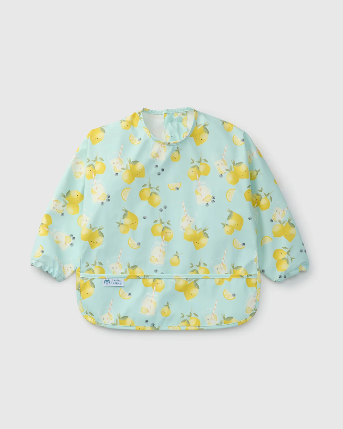 LouLou Lollipop Long Sleeve Bib in Lemon Squeezy