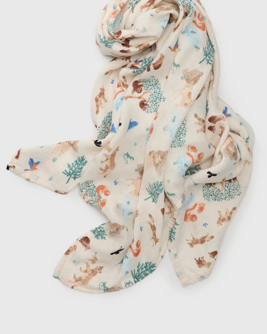LouLou Lollipop Muslin Swaddle in Llama Adventures