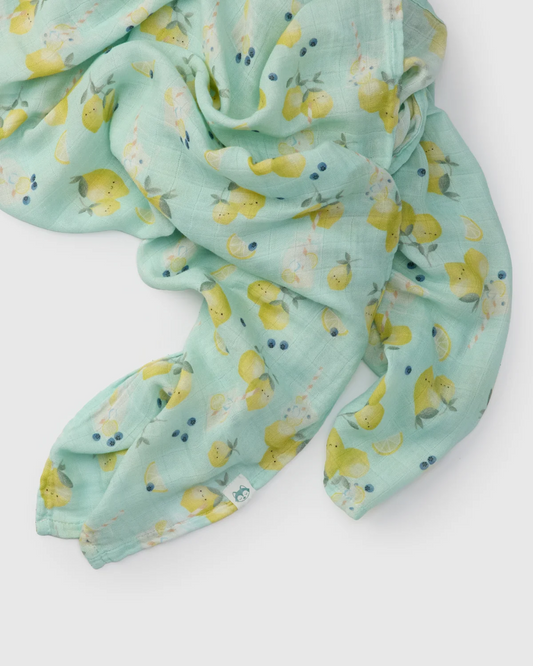 LouLou Lollipop Muslin Swaddle in Lemon Squeezy