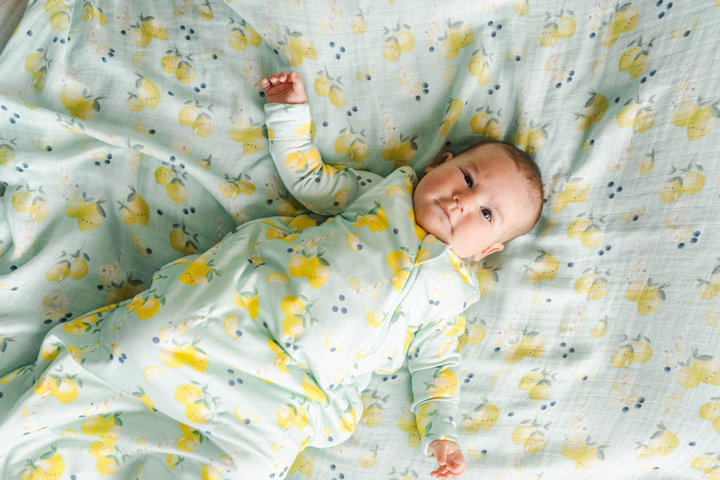 LouLou Lollipop Muslin Swaddle in Lemon Squeezy