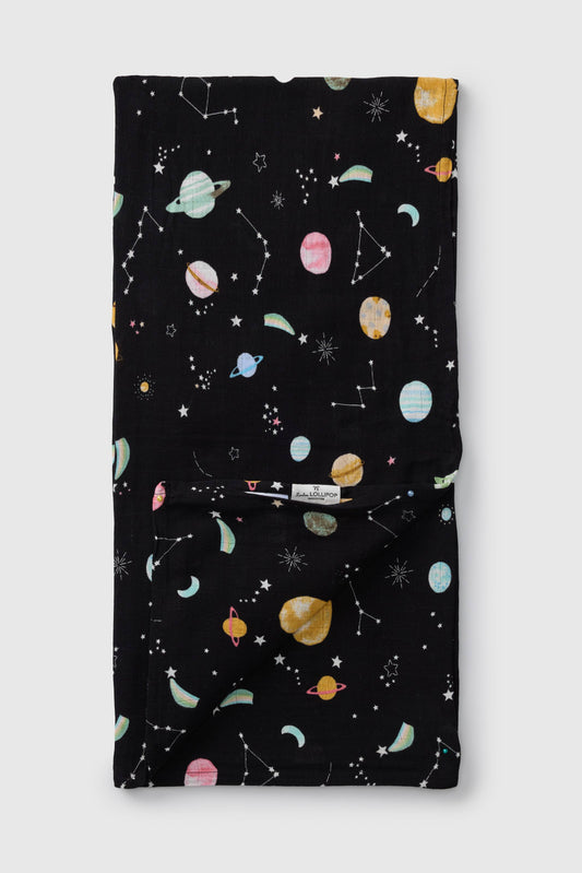 LouLou Lollipop Muslin Swaddle in Planets
