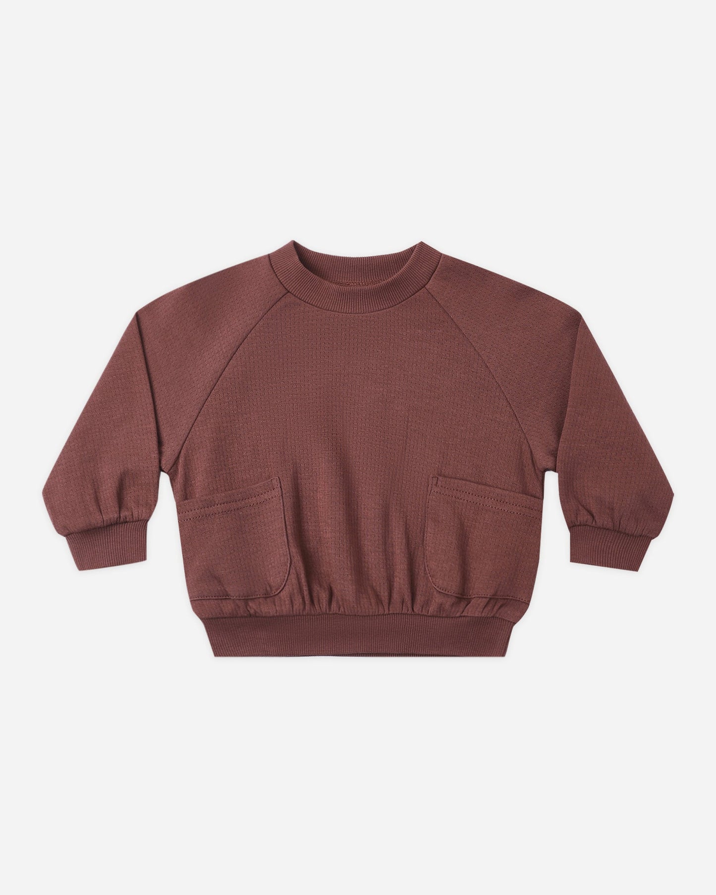Quincy Mae Pocket Sweatshirt in Black Cherry