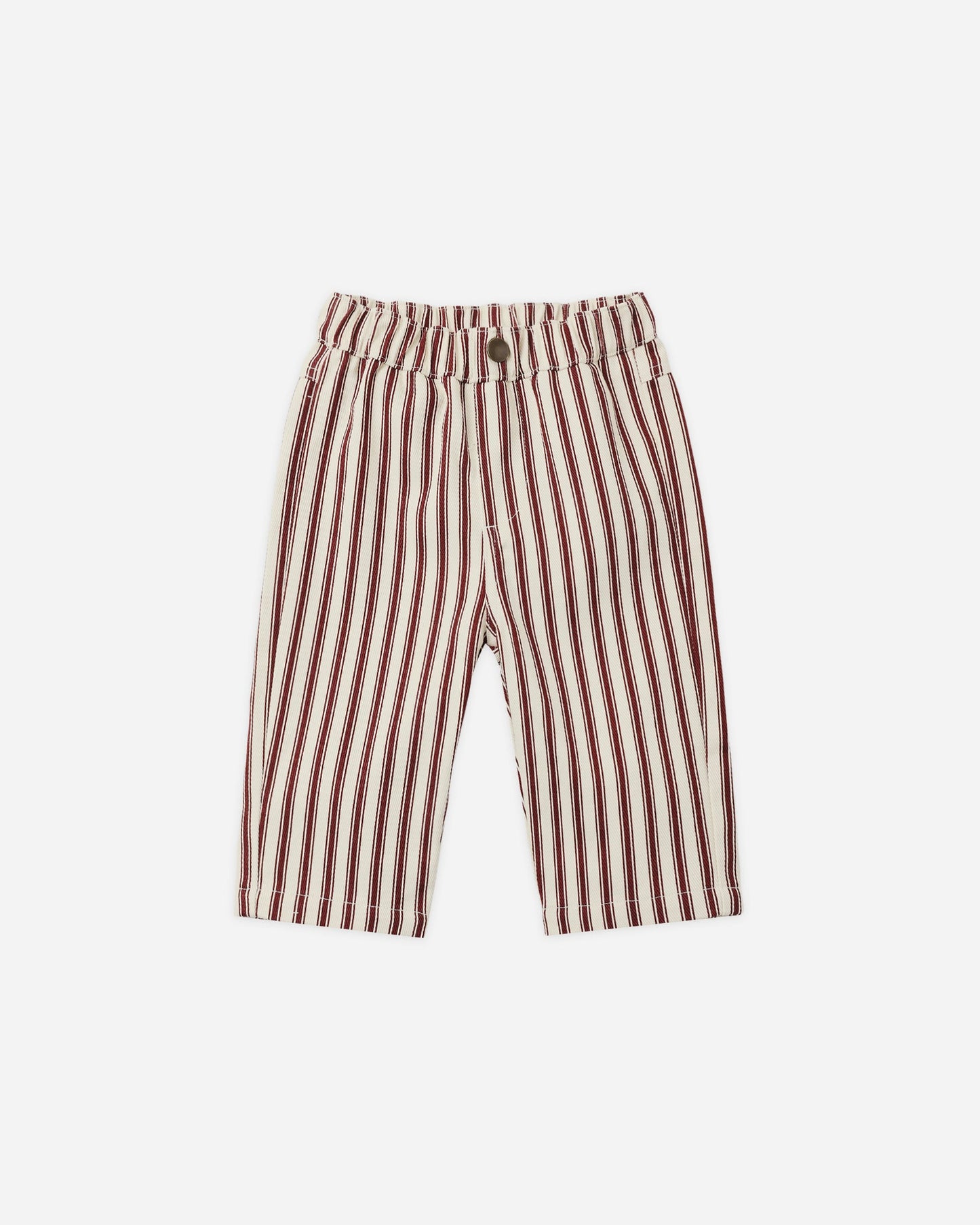 Quincy Mae Grayson Pant in Black Cherry Pinstripe