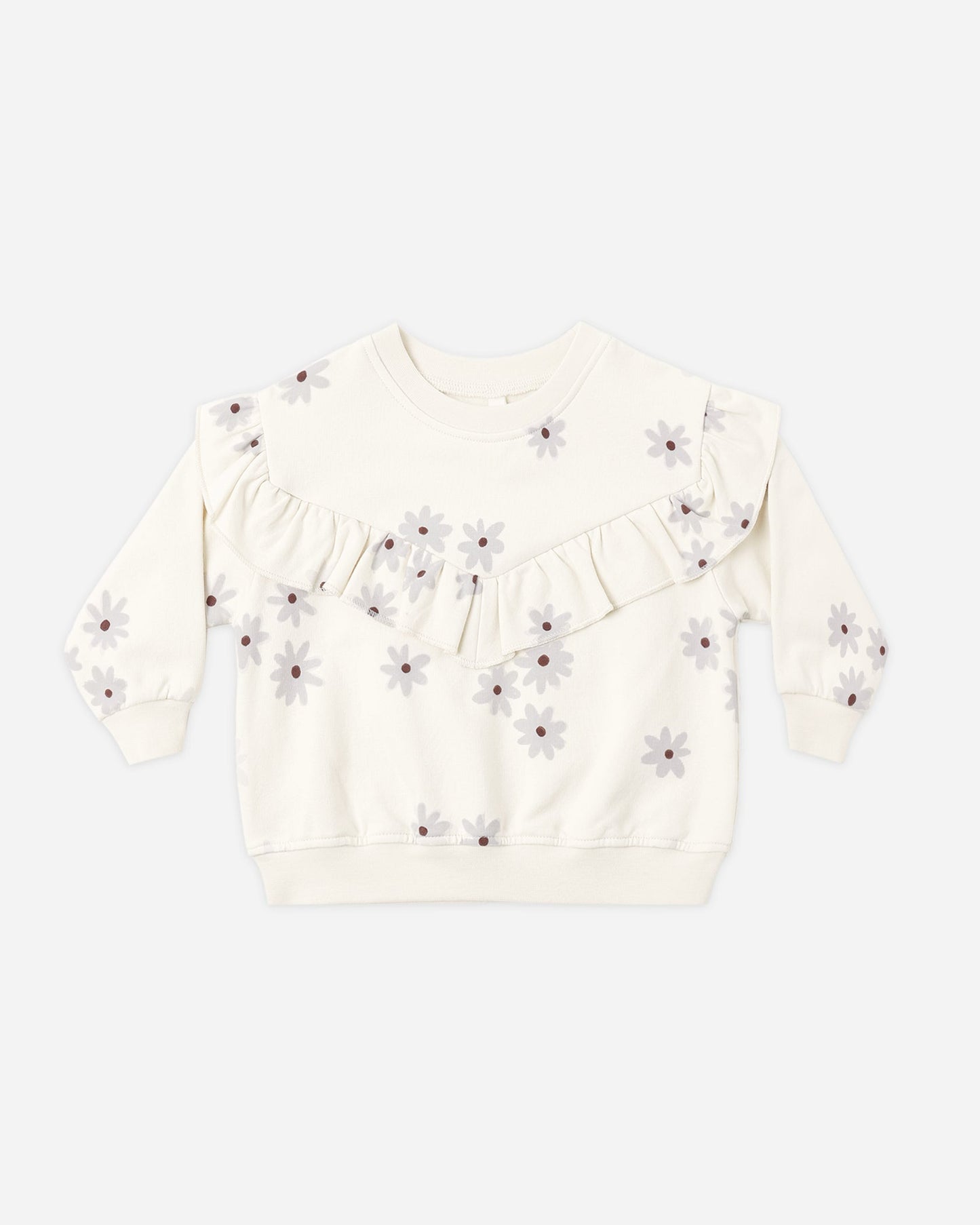 Quincy Mae Relaxed Fleece Sweatsuit Set in Blue Daisy