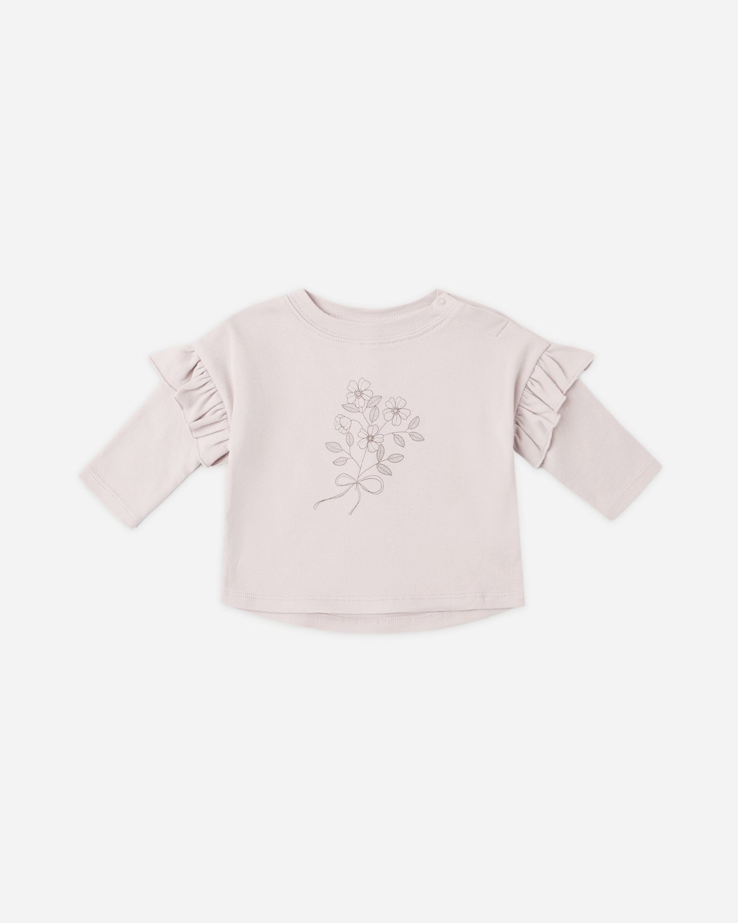 Quincy Mae Ruffle Long Sleeve Tee in Fleur