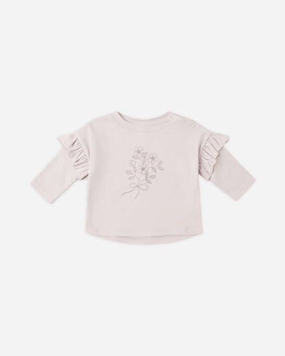 Quincy Mae Ruffle Long Sleeve Tee in Fleur