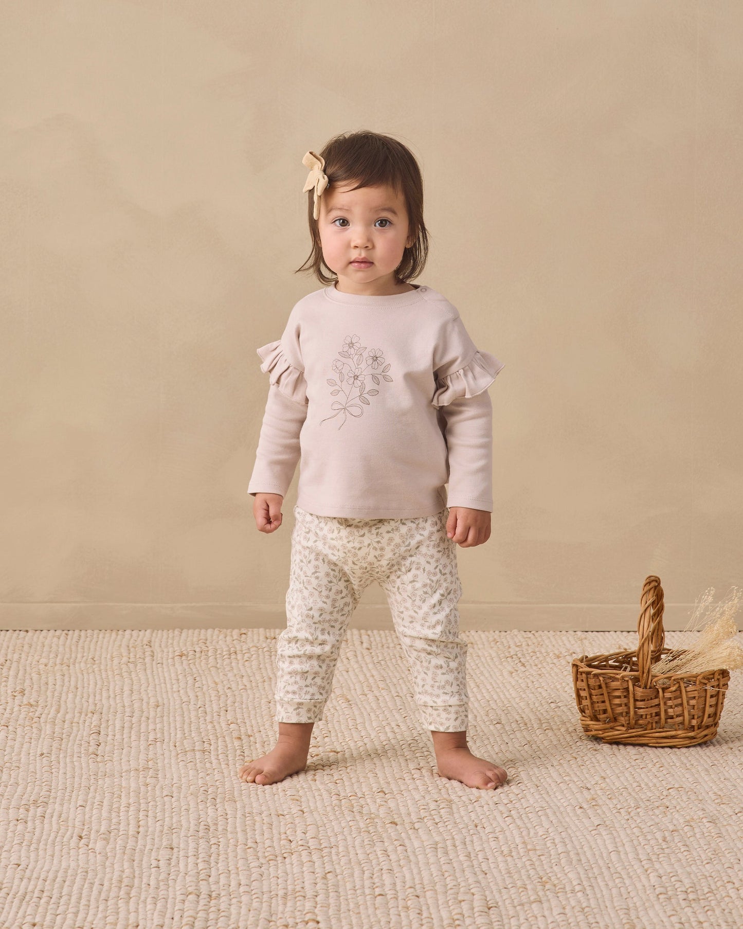 Quincy Mae Ruffle Long Sleeve Tee in Fleur